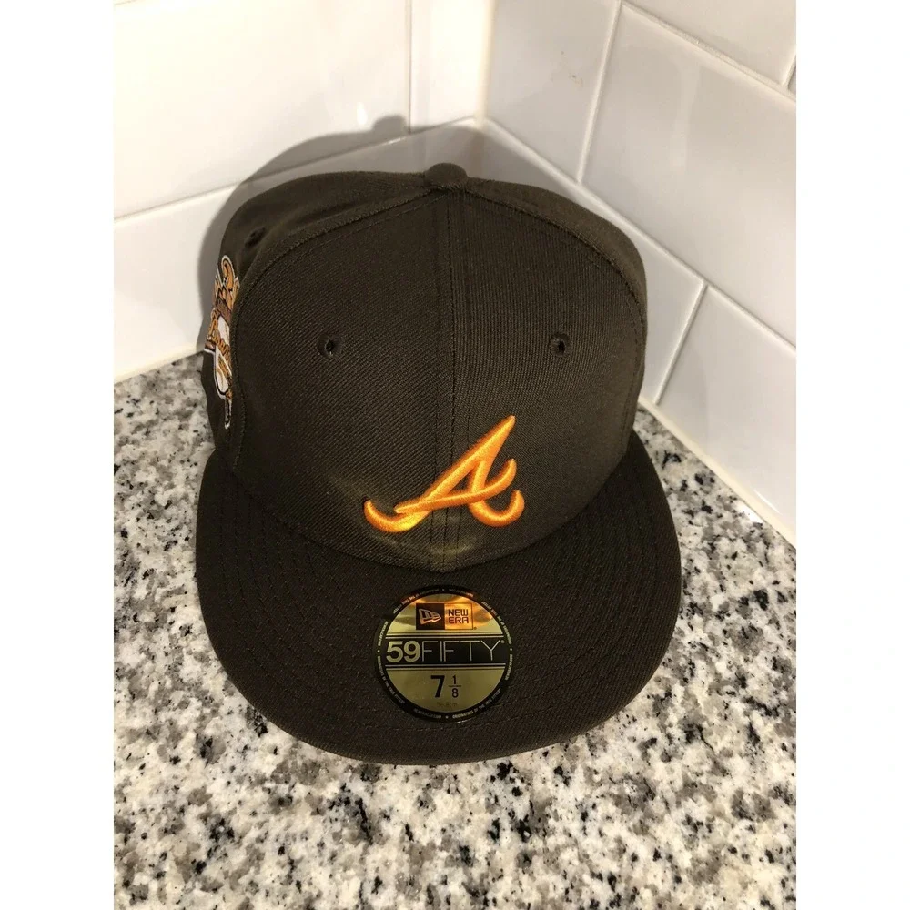 Atlanta Braves New Era 30th Anniversary Coffee Mango 59FIFTY Fitted Cap 7 1/8